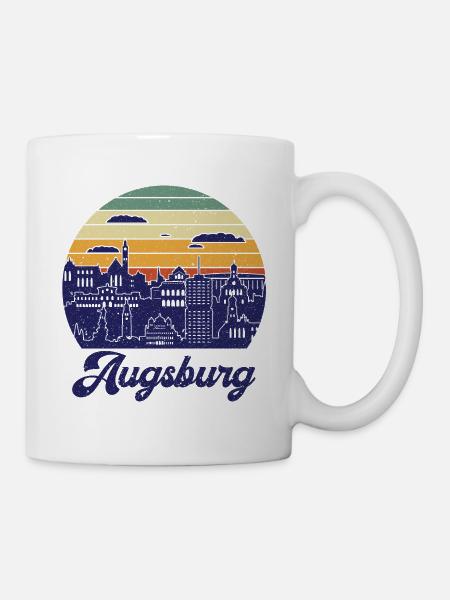 Augsburg Fuggerstadt Vintage Skyline Stadt - Tasse - Weiß