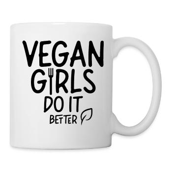 Vegane Mädchen Machen Es Besser Veganer Vegan - Tasse - Weiß - Rechts