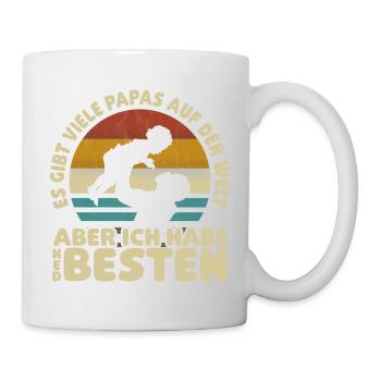 So viele Papas auf der Welt Vatertag Geschenk - Tasse - Weiß - Rechts