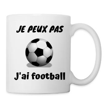 Je peux pas J'ai football - Mug blanc - blanc - Droite