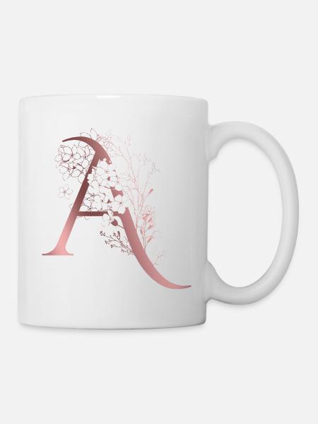 Lettre A Prénom - Mug blanc - blanc