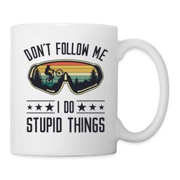 Don't Follow Me I Do Stupid Things Mountain Bike - Tasse - Weiß - Rechts