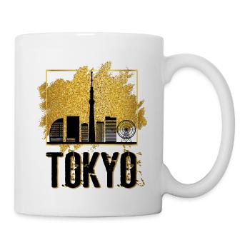 Tokyo Tokyo Japon Asie Skyline Ville Drapeau Or - Mug blanc - blanc - Droite
