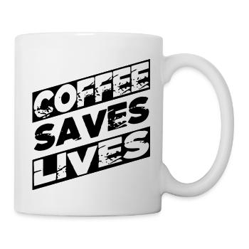 i only need coffee humor coffee funny cappuccino - Tasse - Weiß - Rechts