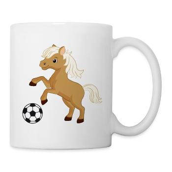 Pferde Fussball Soccer Reiten Mädchen - Tasse - Weiß - Rechts
