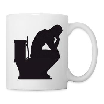 Denk Arbeit Klo - Tasse - Weiß - Rechts
