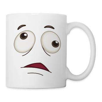Cartoon face comic cartoon humor smile - Mug - white - Right