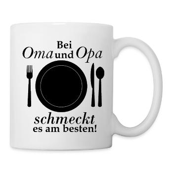Bei Oma und Opa schmeckt es am besten! - Tasse - Weiß - Rechts