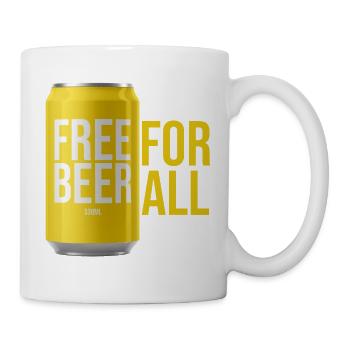 Freibier für alle - Tasse - Weiß - Rechts