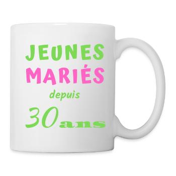 Jeunes mariés depuis 30ans humour noces de perles - Mug blanc - blanc - Droite