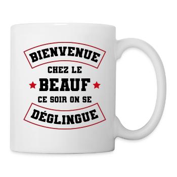 beauf déglingue | bienvenue chez le beauf - Mug blanc - blanc - Droite
