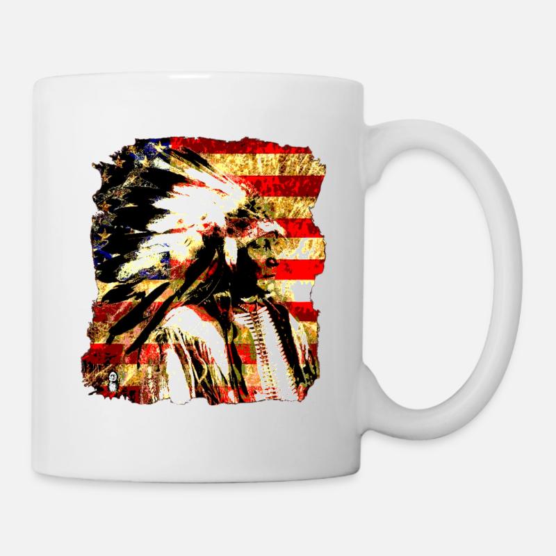 Chef collage sur USA Drapeau 2 - Mug blanc - blanc