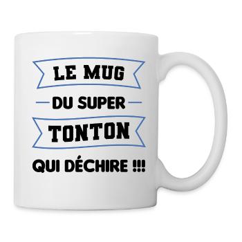 mug super tonton | idée de cadeau pour oncle - Mug blanc - blanc - Droite