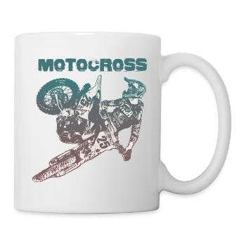 Motocross moto cross biker - Mug blanc - blanc - Droite