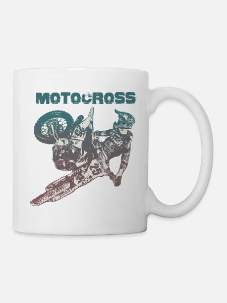 Motocross moto cross biker - Mug blanc - blanc