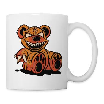 Gruseliger Horror Bär für Halloween - Tasse - Weiß - Rechts