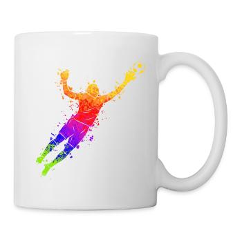 Bunter Torwart Torhüter Fußball Tormann - Tasse - Weiß - Rechts