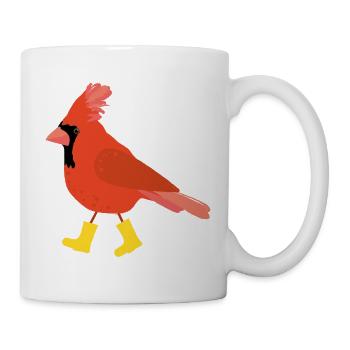 Cardinal in rubber boots Illustration - Mug - white - Right