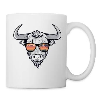 Cooler Bison Stier mit Zottelhaar - Tasse - Weiß - Rechts