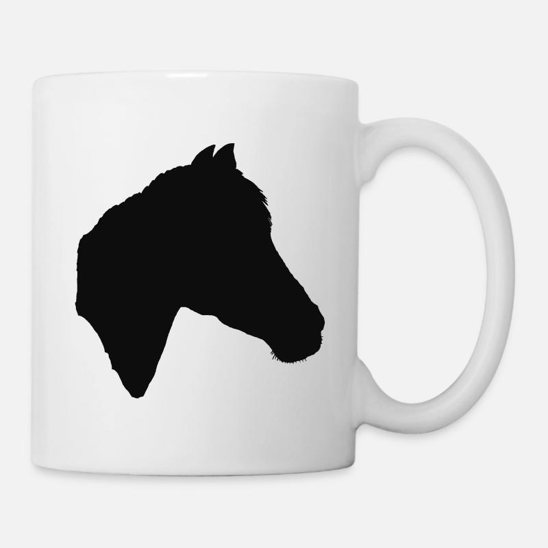 Pferd, Pferde, Pferde-Scherenschnitt - Tasse - Weiß