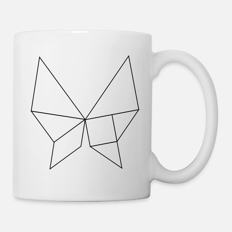 Schmetterling Tangram – Fine Art - Tasse - Weiß