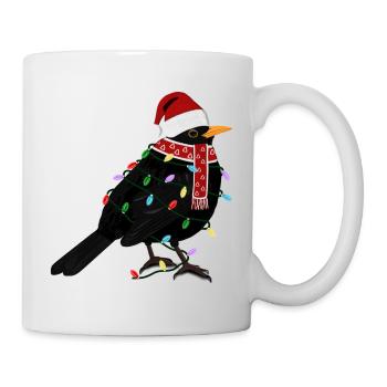Blackbird String Lights Christmas Bird Cap - Mug - white - Right