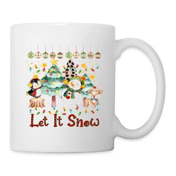 Noël, Bonhomme de neige de renne de Noël, Qu’il neige - Mug blanc - blanc - Droite