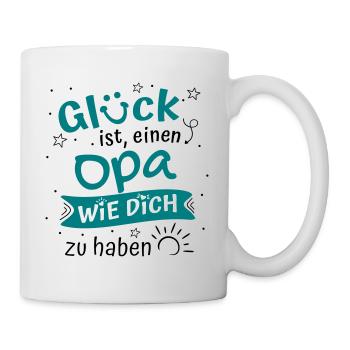Glück Ist Einen Opa Wie Dich Zu Haben Geschenk Opa - Tasse - Weiß - Rechts