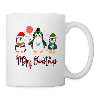 Pingouin de Noël, pingouin à Santa Hat Winter - Mug blanc - blanc - Droite