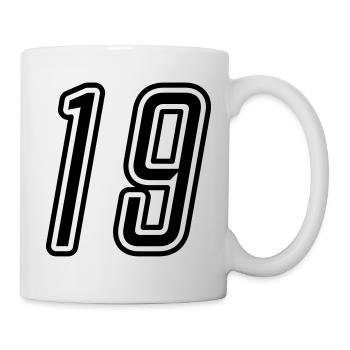 19 Zahl nummer - Tasse - Weiß - Rechts