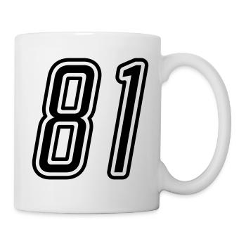 81 Zahl nummer - Tasse - Weiß - Rechts