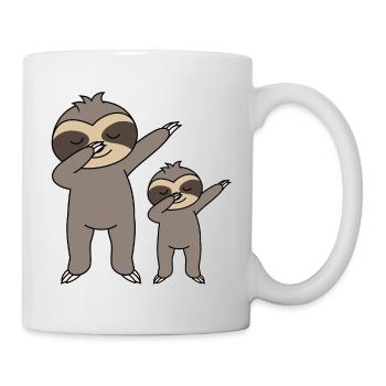 Dabbing Faultiere - Tasse - Weiß - Rechts
