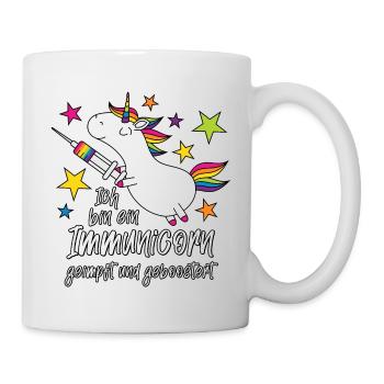 Einhorn Immunicorn geimpft und geboostert - Tasse - Weiß - Rechts