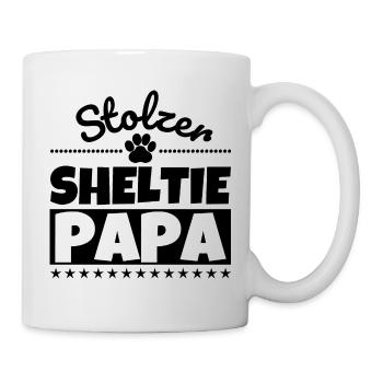 Sheltie lustig Herrchen Hund - Tasse - Weiß - Rechts
