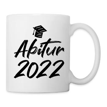 Abschluss Abitur 2022 Hut Pinselschrift - Tasse - Weiß - Rechts