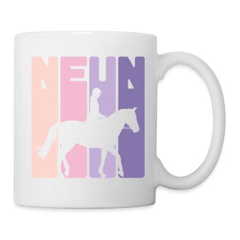 Kinder 9. Geburtstag Reiterin Pferde Fan 9 Jahre - Tasse - Weiß - Rechts