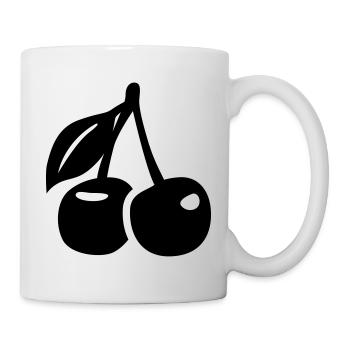Kirschen symbol - Tasse - Weiß - Rechts