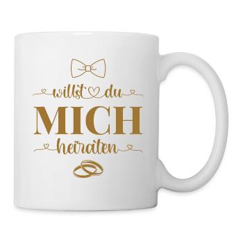 Heiratsantrag Hochzeit Willst Du mich heiraten - Tasse - Weiß - Rechts