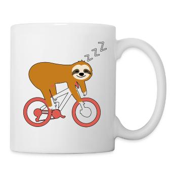 Cooles Faultier Radfahrer Fahrrad Radtour Relax - Tasse - Weiß - Rechts