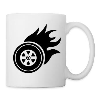 Incendie de pneus - Mug blanc - blanc - Droite