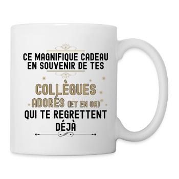 Collègue humour citation départ homme et femme - Mug blanc - blanc - Droite