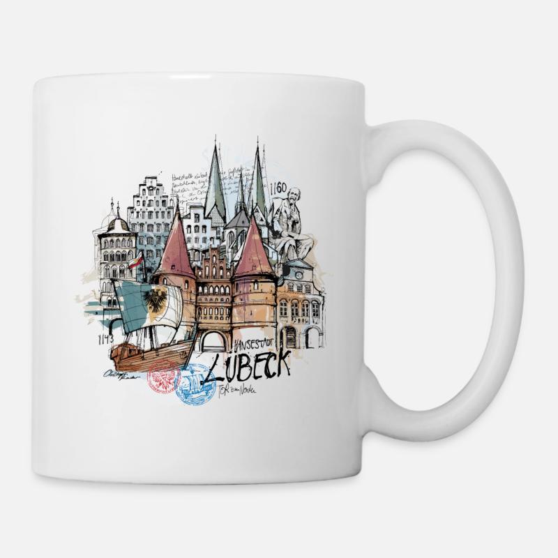 Hansestadt Lübeck - Tasse - Weiß