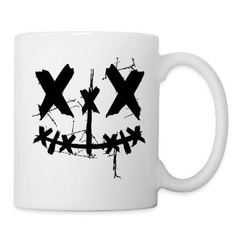 Smiling Face X Eyes cool face Halloween Fun - Mug - white - Right