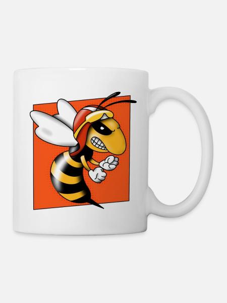 Hornet halftone abeille guêpe Pop Art Comic Style - Mug blanc - blanc