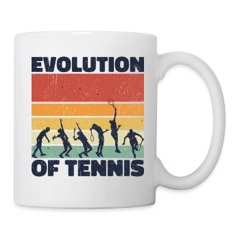 Evolution of Tennis Sport Spieler Tennisspieler - Tasse - Weiß - Rechts