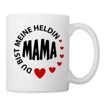 Baby Kinder Mama ist meine Heldin Beste Mama - Tasse - Weiß - Rechts