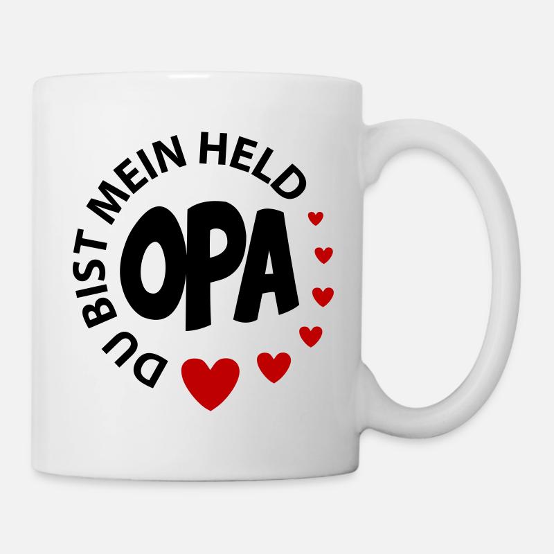 Baby Kinder Opa ist mein Held Bester Opa - Tasse - Weiß