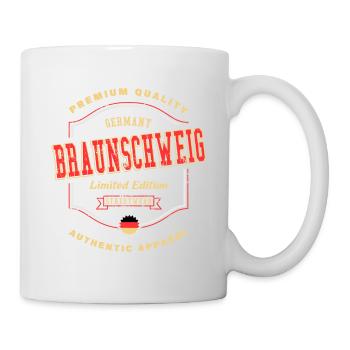 Braunschweig Deutschland Stadt Schrift Vintage - Tasse - Weiß - Rechts
