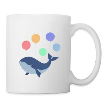 Magischer Wal, der mit Ballons aufsteigt - Tasse - Weiß - Rechts