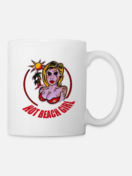HOT BEACH GIRL - Mug - white